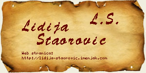 Lidija Staorović vizit kartica